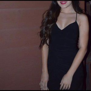 Black skin tight short dress